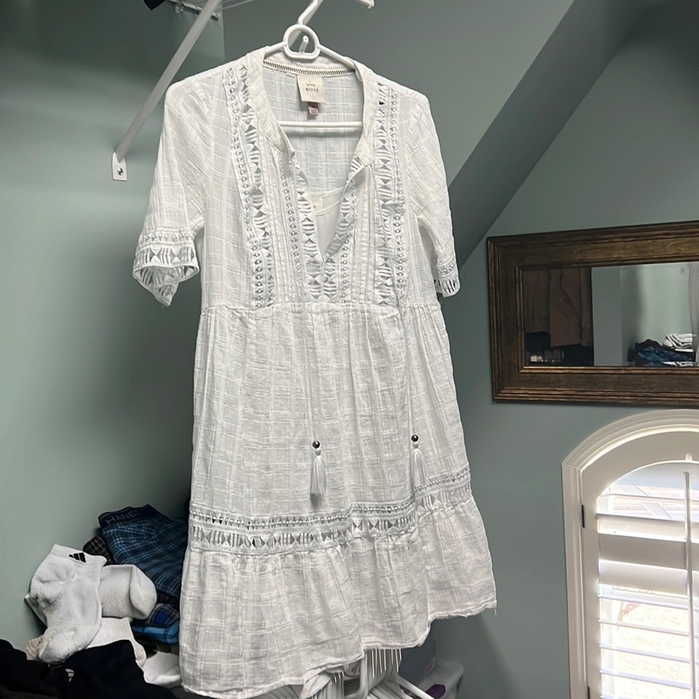 White Shirt Sleeve Dress